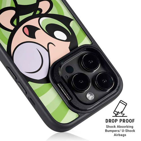 Cartoon Network Powerpuff Girls Buttercup Green Hearts iPhone 14 Pro Kickstand Case